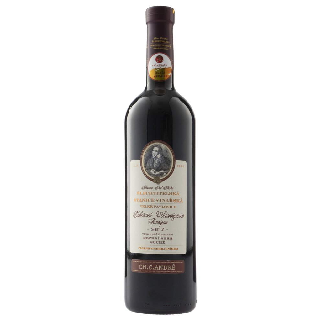 Cabernet Sauvignon Barrique 2017, suché, Šlechtitelská stanice vinařská Velké Pavlovice